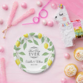 Moderne Lemon Boho Zomer Bruiloft Papieren Bordje (Feest)
