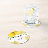 Moderne Lemon Boho Zomer Bruiloft Ronde Kartonnen Onderzetter (Insitu)