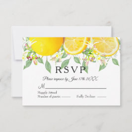 Moderne Lemon Boho Zomer Bruiloft RSVP Kaartje