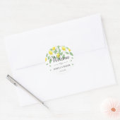 Moderne Lemon Boho Zomer Bruiloft Welkom Ronde Sticker (Envelop)
