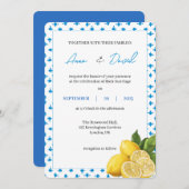 Moderne Lemon bruiloft uitnodiging | Minimale citr (Voorkant / Achterkant)