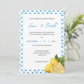 Moderne Lemon bruiloft uitnodiging | Minimale citr (Staand voorkant)