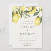 Moderne Lemon Elegant Mediterraan Huwelijk Kaart (Voorkant)
