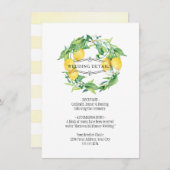 Moderne Lemon Floral Citrus Foliage Weddenschap Kaart (Voorkant / Achterkant)