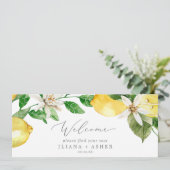 Moderne Lemon Garden Hanging Seating Chart Header (Staand voorkant)