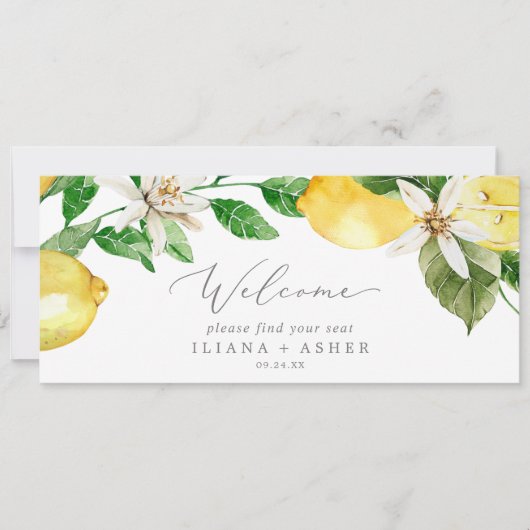 Moderne Lemon Garden Hanging Seating Chart Header (Voorkant)