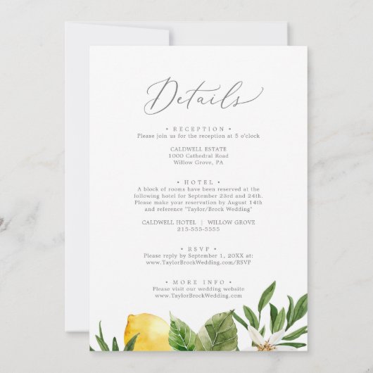 Moderne Lemon Garden in één keer Kaart (Achterkant)