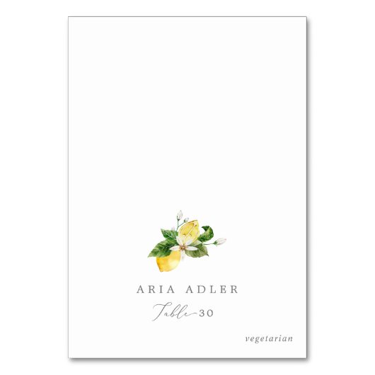 Moderne Lemon Garden Menu Option Place Kaarten (Voorkant)