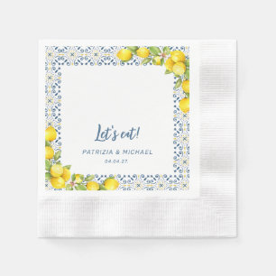 Moderne Lemon Mediterrane bruiloft Servet
