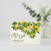 Moderne  Lemonvruchten | Weddenschap Opslaan datum Briefkaart (Staand voorkant)