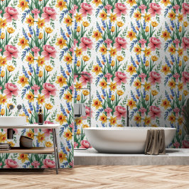 Moderne lentbloemen behang