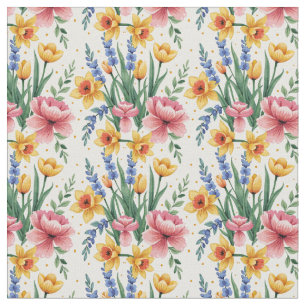 Moderne lentbloemen stof