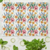 Moderne lentbloemen theedoek (Gevouwen)