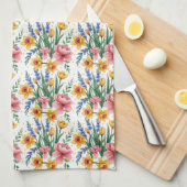 Moderne lentbloemen theedoek (Quarter Fold)