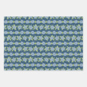 Moderne Lente Blauwe Bloemen Bloemen Inpakpapier Vel (Voorkant 3)