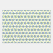 Moderne Lente Blauwe Bloemen Bloemen Inpakpapier Vel (Voorkant 2)