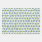 Moderne Lente Blauwe Bloemen Bloemen Inpakpapier Vel (Voorkant)
