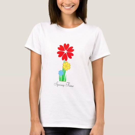 Moderne Lente Bloemen T-shirt (Voorkant)