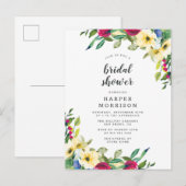 Moderne lente bloemenbruids douche uitnodiging briefkaart (Voorkant / Achterkant)