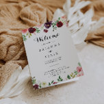 Moderne lente bloemenkalligrafie gevouwen bruiloft programma<br><div class="desc">Dit moderne lente bloemenkalligrafie gevouwen huwelijksprogramma is perfect voor een eenvoudige bruiloft. Het handbeschilderde ontwerp is voorzien van groene bladeren,  oogverblindend roze,  blush,  paarse,  rode,  witte en bordeaux oogverblindende rozen,  pioenen netjes gerangschikt in kleine schattige boeketten. Neem een offerte of kort bericht,  bestelling van service,  bruiloft en bedankbericht op.</div>