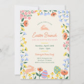 Moderne lente bloemenpaas brunch kaart (Voorkant)