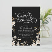 Moderne lente bloemenpaas brunch kaart (Staand voorkant)