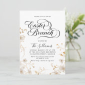 Moderne lente bloemenpaas brunch kaart (Staand voorkant)