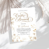 Moderne lente bloemenpaas brunch kaart