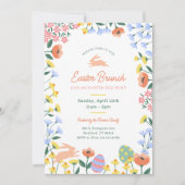 Moderne lente bloemenpaas brunch kaart (Voorkant)