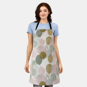 Moderne lente botanische all-over print apron schort (Gedragen)