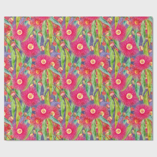 Moderne lente eucalyptus bloeit na de regen cadeaupapier (Vlak)