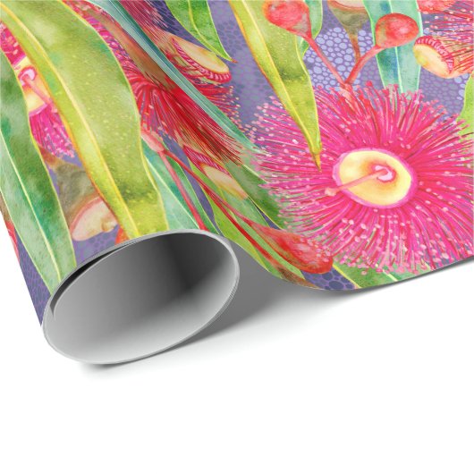 Moderne lente eucalyptus bloeit na de regen cadeaupapier (Rol Hoek)