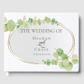 Moderne lente eucalyptus bruiloft gastenboek (Voorkant)