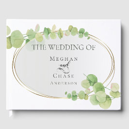 Moderne lente eucalyptus bruiloft gastenboek