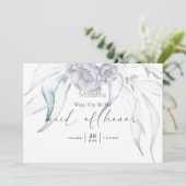 Moderne lente Eucalyptus Matron van Eer Uitnodigen Kaart (Staand voorkant)