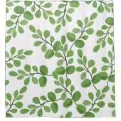 Moderne lente groene botanische patroonpatronen la douchegordijn (Voorkant)