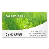 Moderne Lente Groene Grasverzorging Magnetisch Visitekaartje (Voorkant)