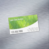 Moderne Lente Groene Grasverzorging Magnetisch Visitekaartje (Voorbeeld)
