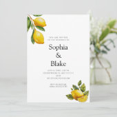 Moderne lente met gesmuteerde lemon Citrus White W Kaart (Staand voorkant)