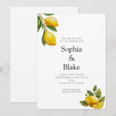 Moderne lente met gesmuteerde lemon Citrus White W Kaart (Voorkant / Achterkant)
