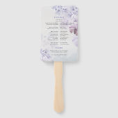 Moderne lente paarse floral boho bruiloft fan handwaaier (Achterkant)