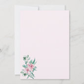 Moderne lente roze mint magnolia krans bruiloft kaart (Achterkant)