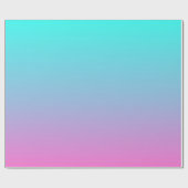 Moderne lente roze turquoise ombre bruiloft gunst cadeaupapier (Vlak)