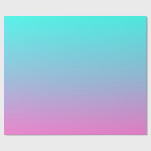 Moderne lente roze turquoise ombre bruiloft gunst cadeaupapier (Vlak)