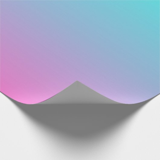 Moderne lente roze turquoise ombre bruiloft gunst cadeaupapier (Hoek)