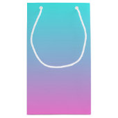 Moderne lente roze turquoise ombre bruiloft gunst klein cadeauzakje (Achterkant)