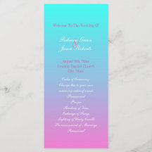 Moderne lente roze turquoise ombre huwelijksprogra