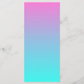 Moderne lente roze turquoise ombre huwelijksprogra programmakaart (Achterkant)