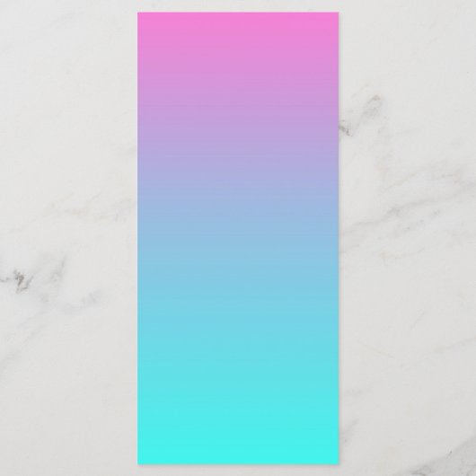 Moderne lente roze turquoise ombre huwelijksprogra programmakaart (Achterkant)