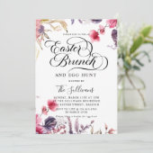 Moderne lente Schattigee bloemige paasbrunch Kaart (Staand voorkant)